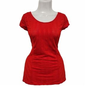 Guess - Red Lover Quarrels Stitch Short Sleeve Top